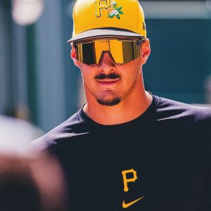 100% SPEEDCRAFT MLB官方聯名款太陽眼鏡 24K金色鏡面盾型設計